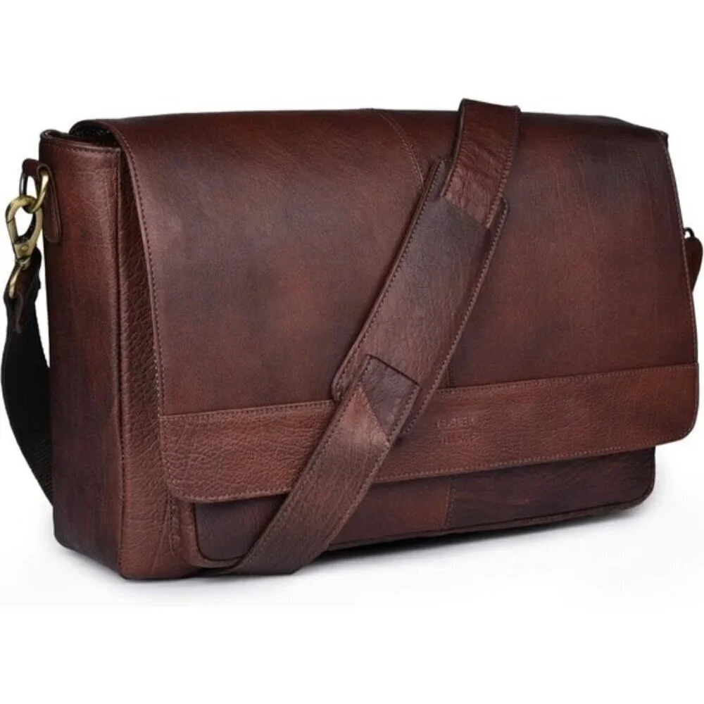 ⚡Leather Village Men & Women Tan Brown Vintage Leather Messenger Handmade Bag
